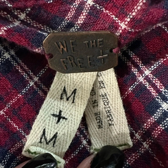 Free People We the Free Size Medium M Plaid Sleeveless Cotton Shirt Dress - Picture 4 of 6